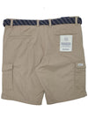 Mcneal Mens Cargo Shorts With Blet - Brown/Navy