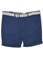Mcneal Mens Casual Shorts With Belt - Blue