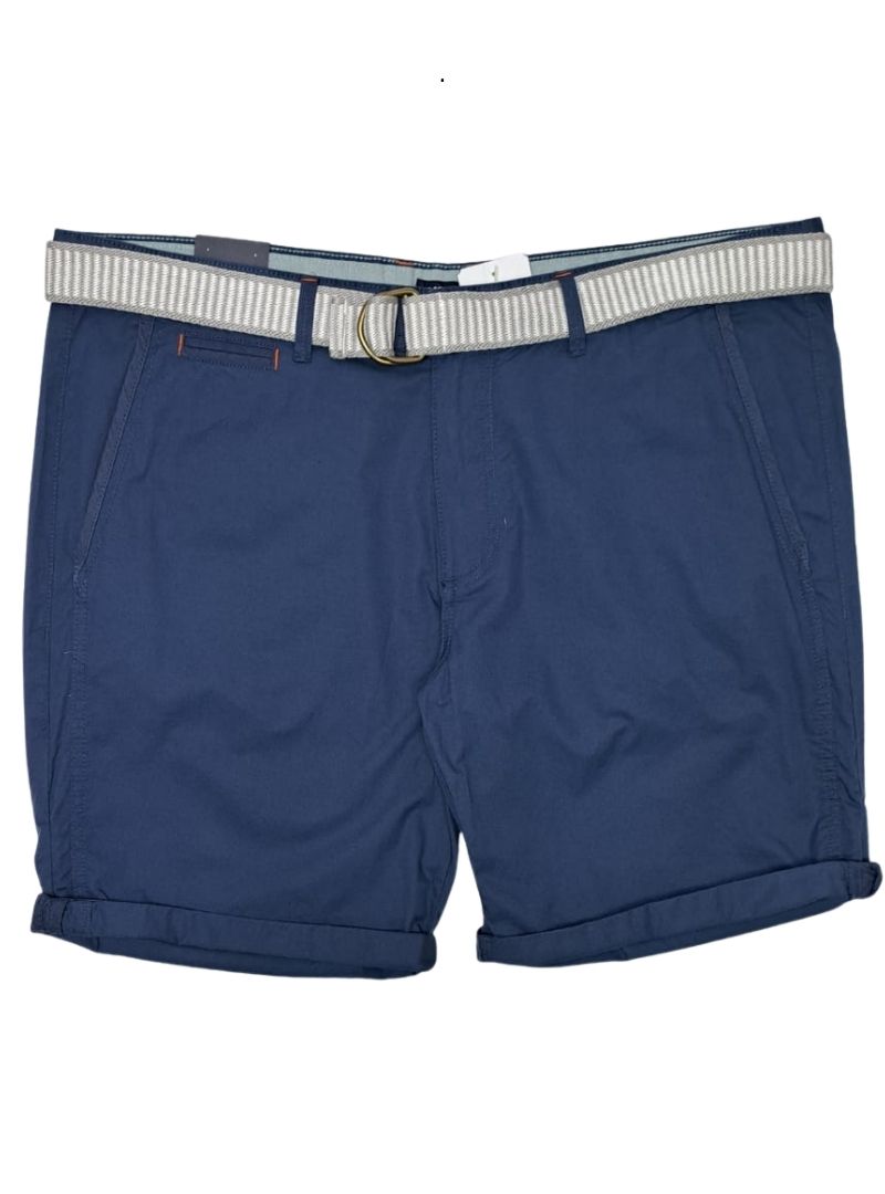 Mcneal Mens Casual Shorts With Belt - Blue