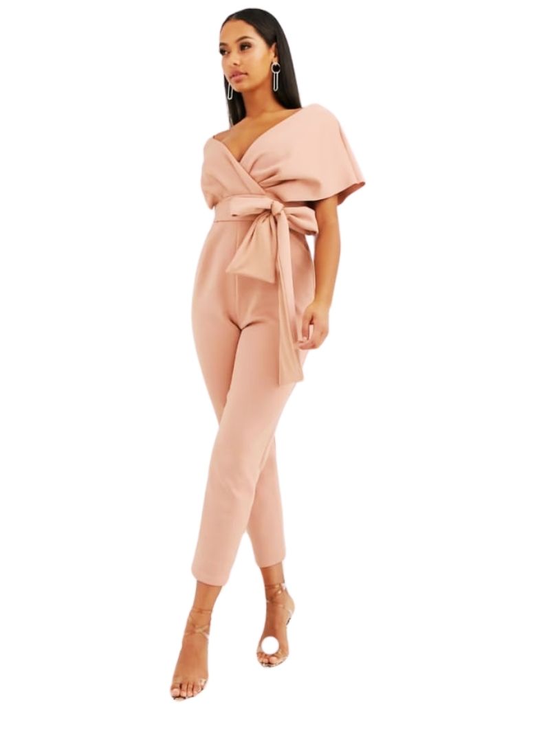 FALLEN SHOULDER SCUBA JUMPSUIT