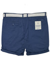 Mcneal Mens Casual Shorts With Belt - Blue