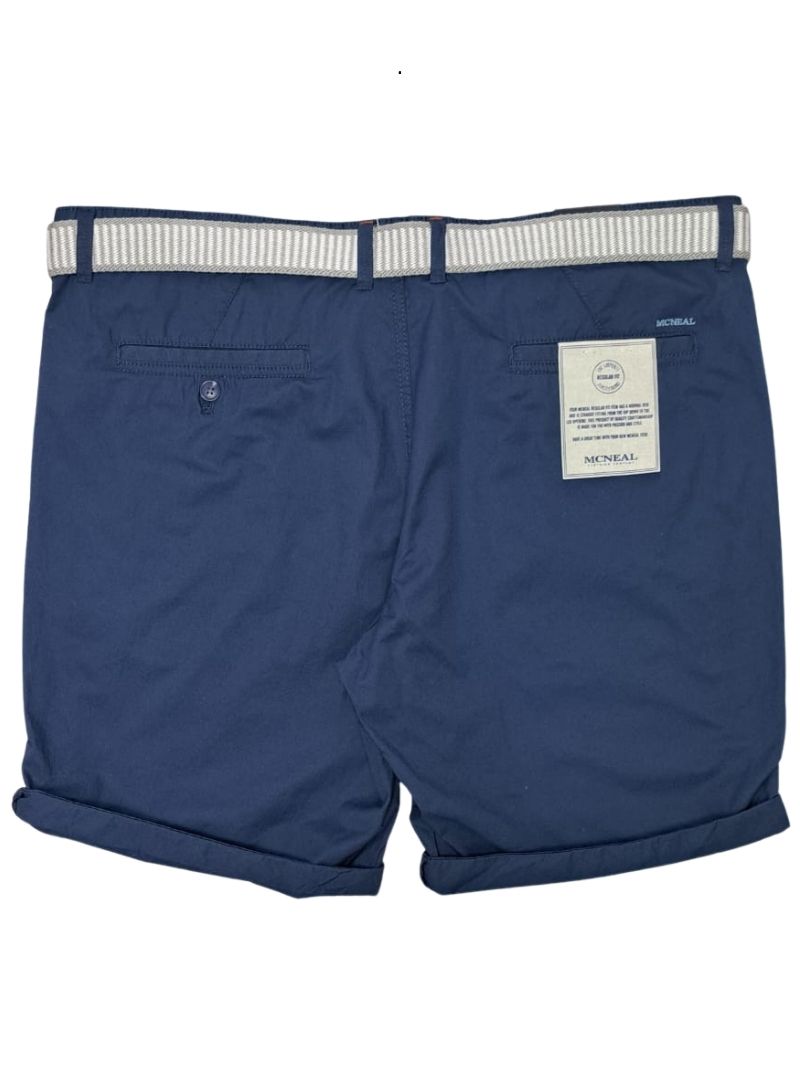 Mcneal Mens Casual Shorts With Belt - Blue