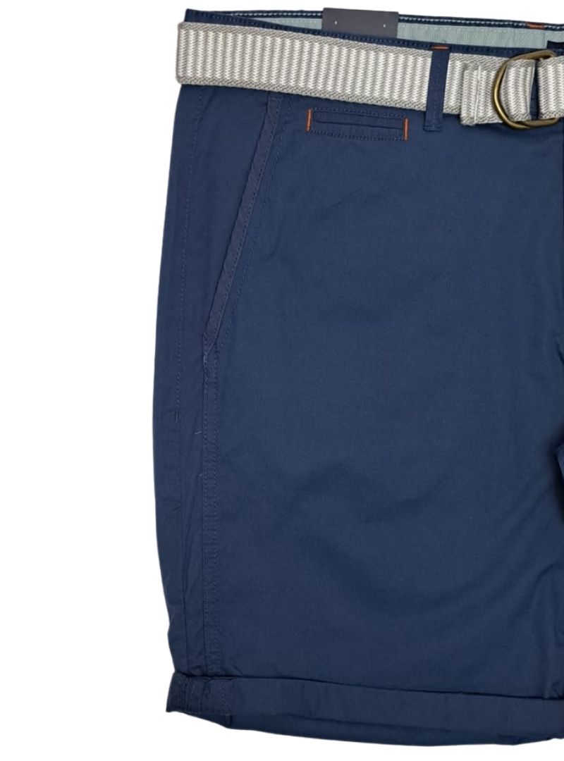Mcneal Mens Casual Shorts With Belt - Blue