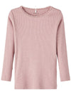 Name It Kids Rib Long Sleeve Top - Dusty Pink