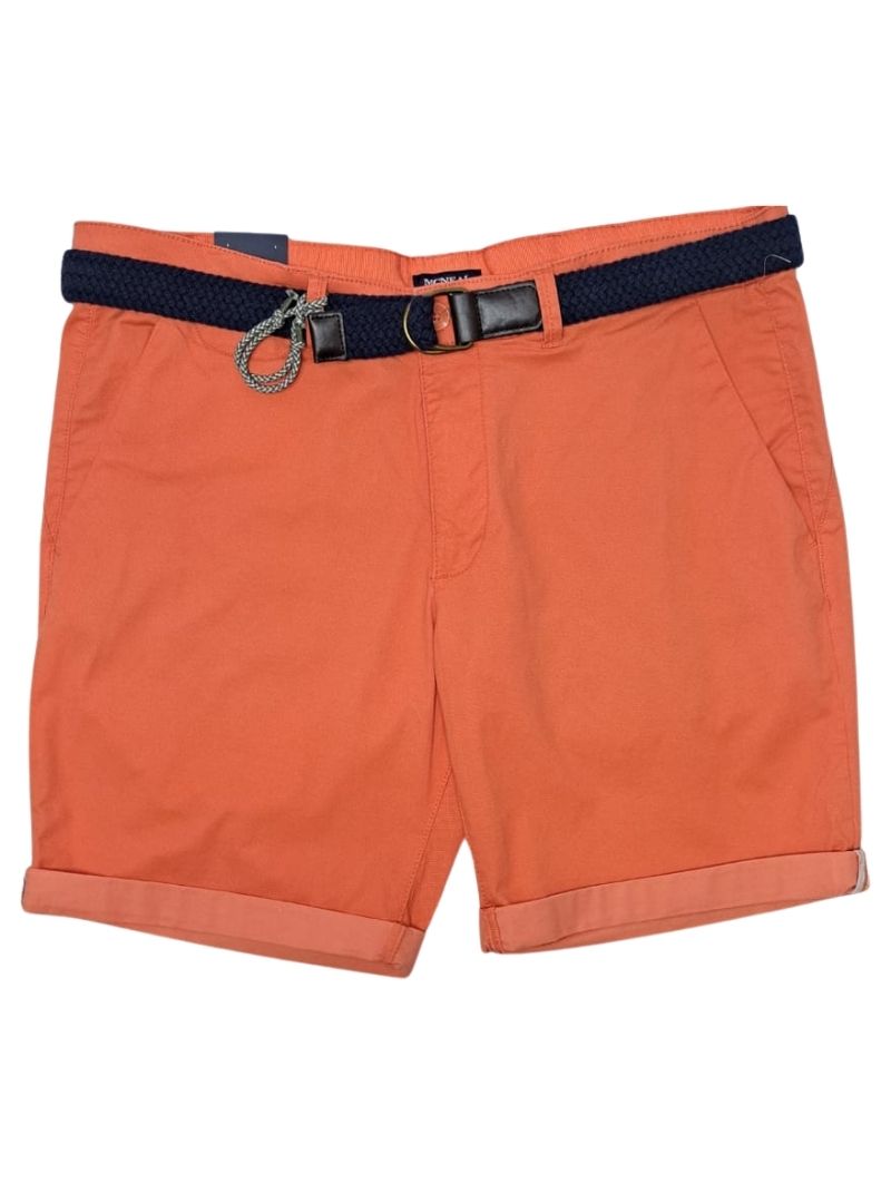 Mcneal Mens Casual Shorts With Belt - Orange