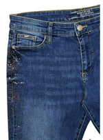 Gas Denim Ladies Studded Detail Jean - Blue
