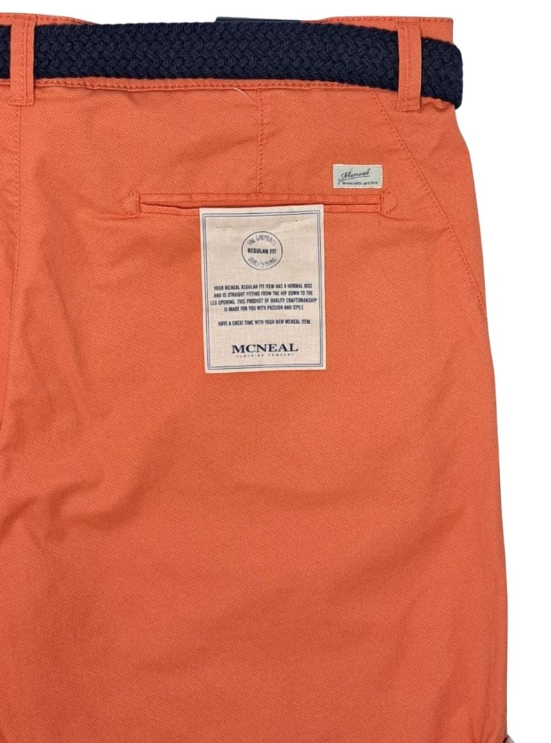 Mcneal Mens Casual Shorts With Belt - Orange