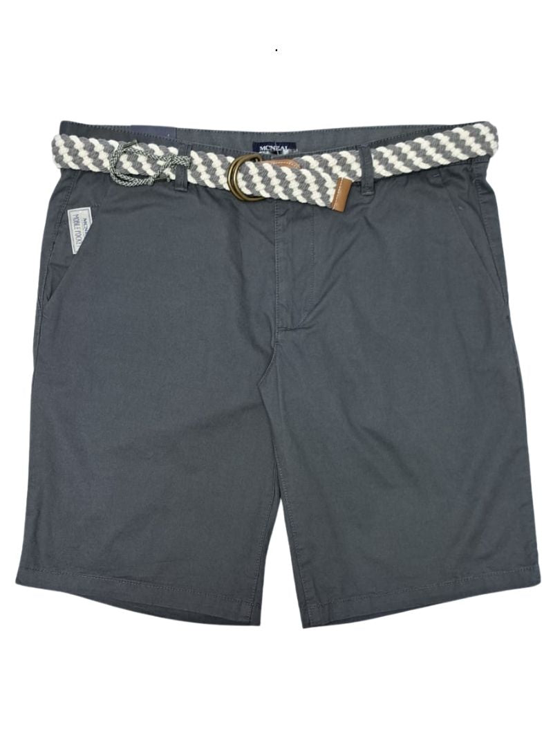Mcneal Mens Formal Shorts With Belt - Grey