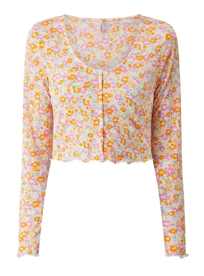 FLORAL PRINT CROPPED BLOUSE