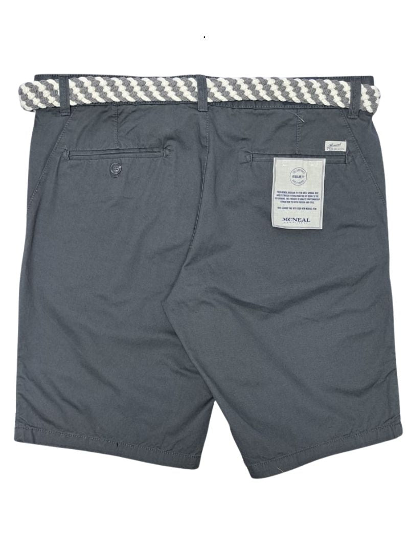 Mcneal Mens Formal Shorts With Belt - Grey