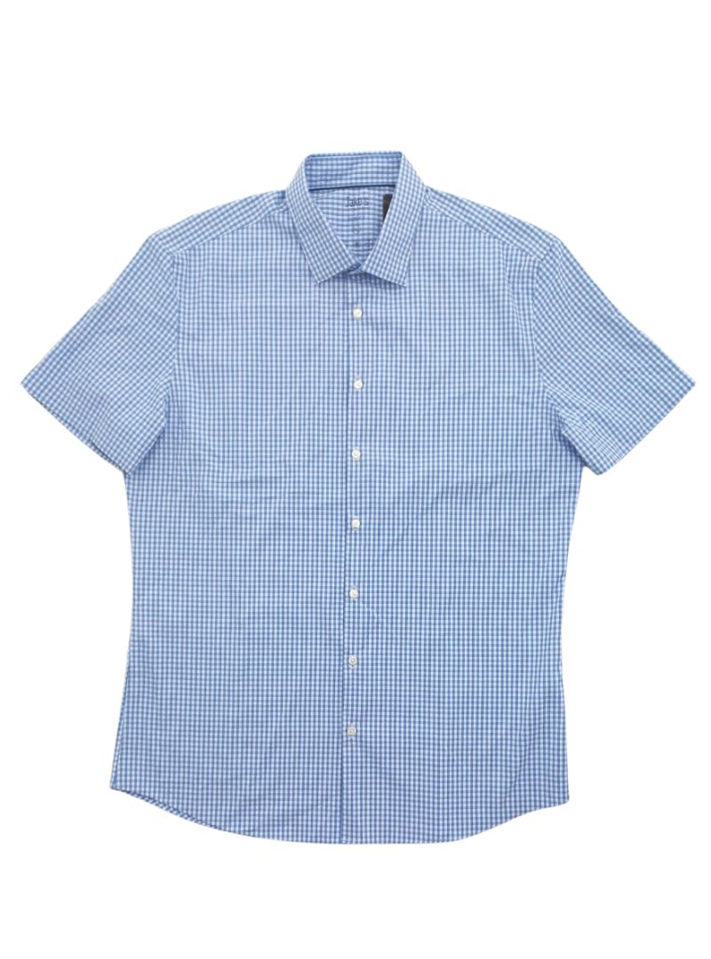 CHECKERD SLIM FIT BUTTON UP SHIRT