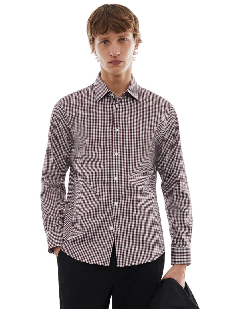 CHECKERD SLIM FIT LONG SLEEVE SHIRT