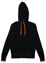 Jack & Jones Mens Knit Zip Up Top - Black/Orange