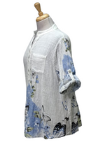 Made In Italy Morgana Top - Blue/White