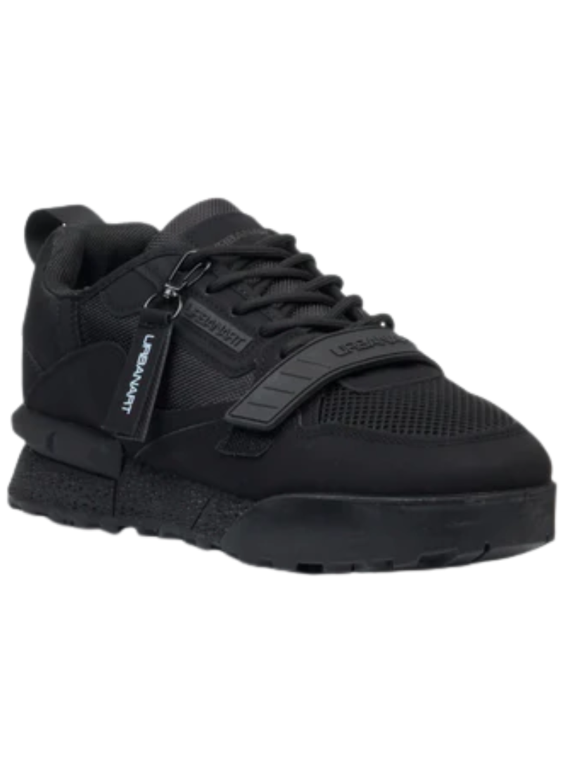 Urbanart Mens Play 2 Faux Nubuck Mesh Sneaker - Black