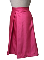 Ladies Satin Pleat Skirt - Pink