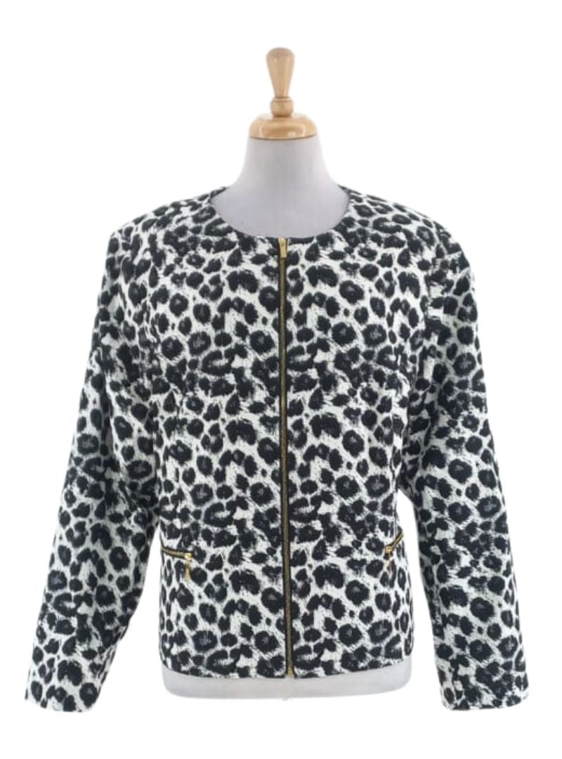 DETAILED PRINT ZIP UP JACKET