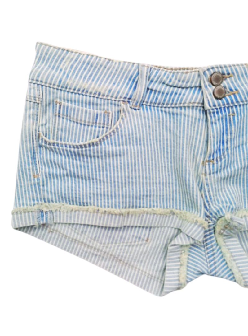 STRIPED DENIM SHORT