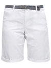 S.oliver Ladies Smart Chino Relaxed Fit Shorts - White/Navy
