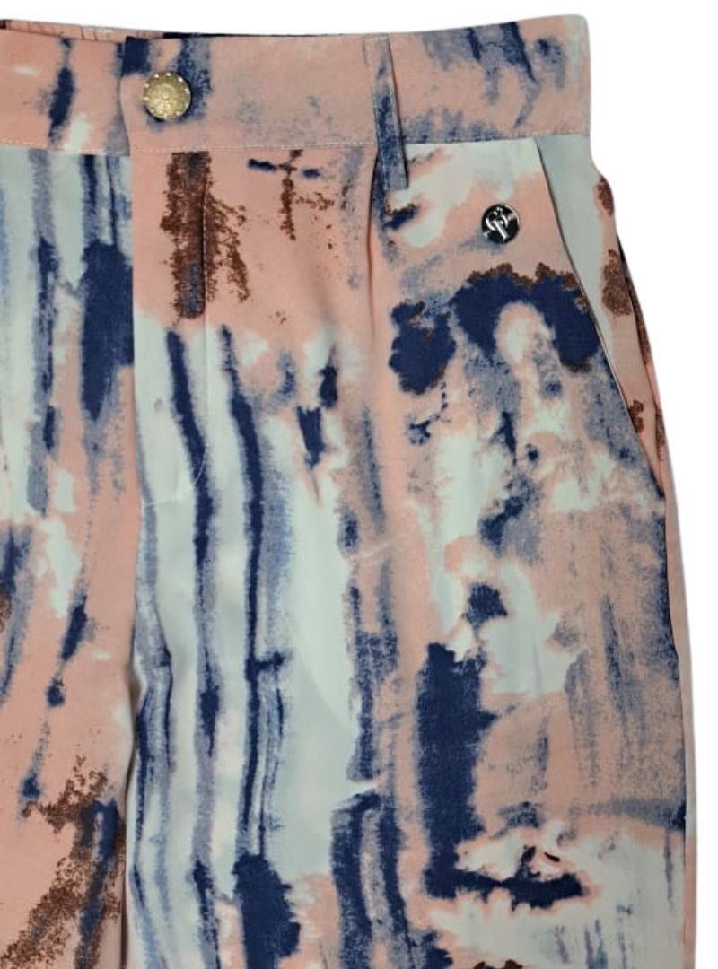 Solene Ladies Detailed Pants - Pink/Blue