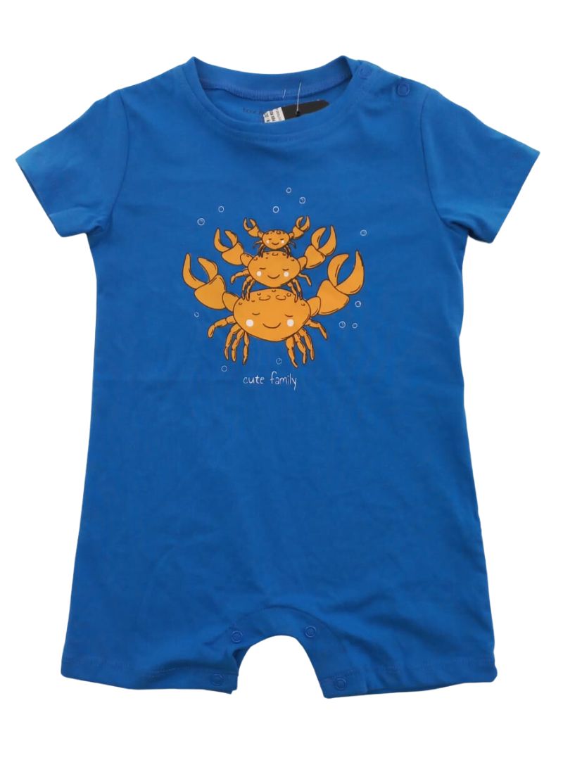 PRINTED CRAB FAMILY ROMPER