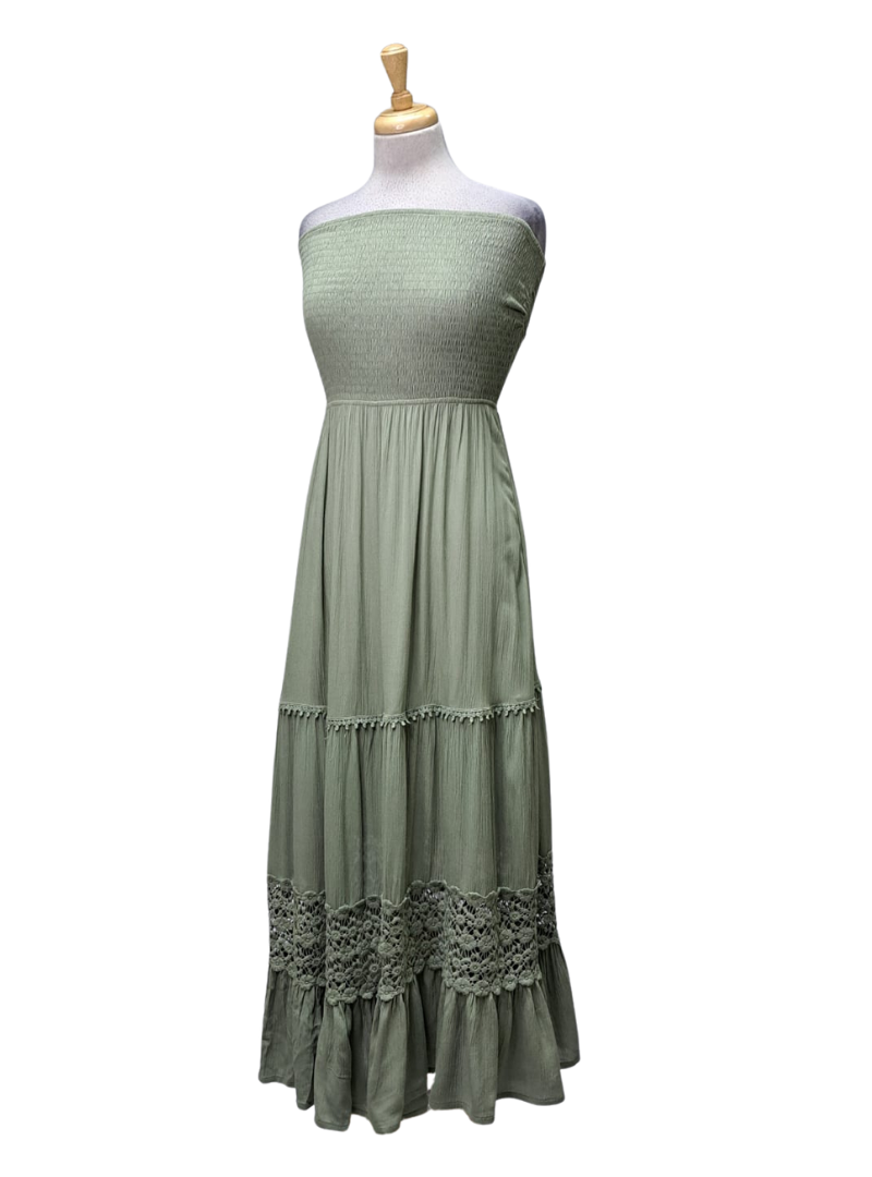 Vivance Ladies Smocked Dress - Green