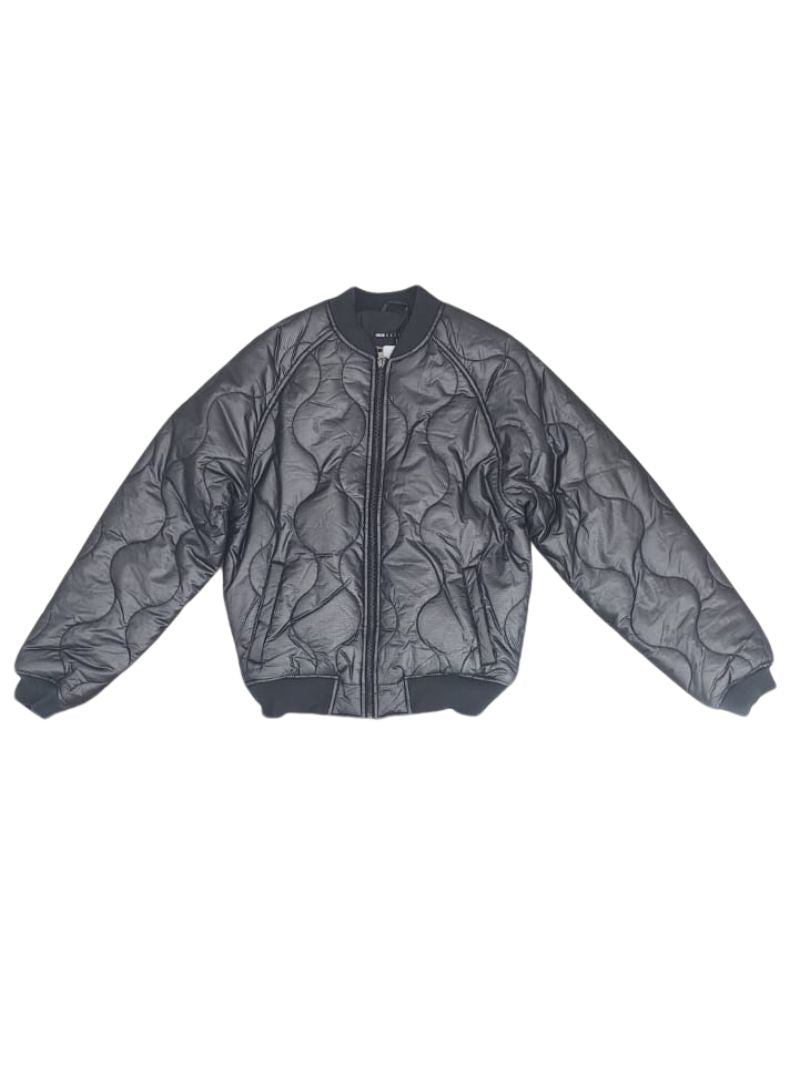TEXTURED QUILTED BOMBER JACKET