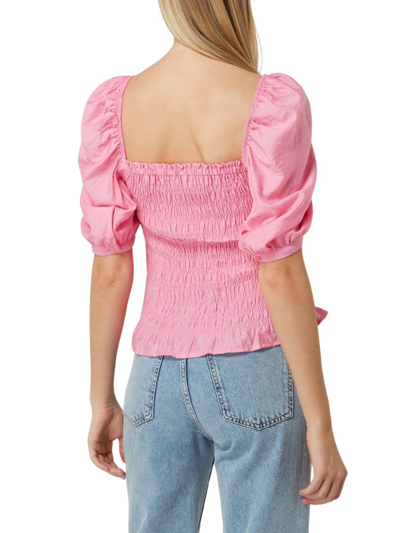 SHIRRED FRILL BLOUSE