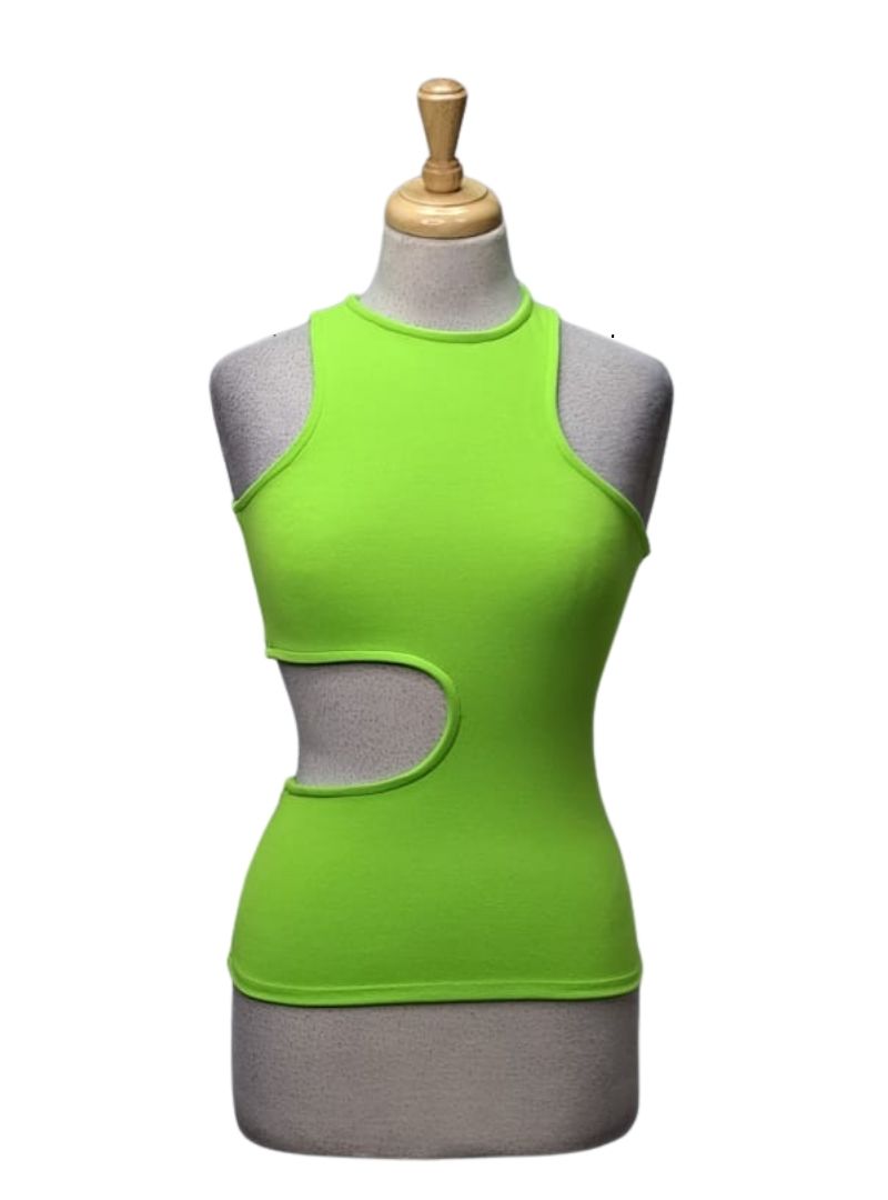 Leger Ladies Cut-Out Detail Top - Green