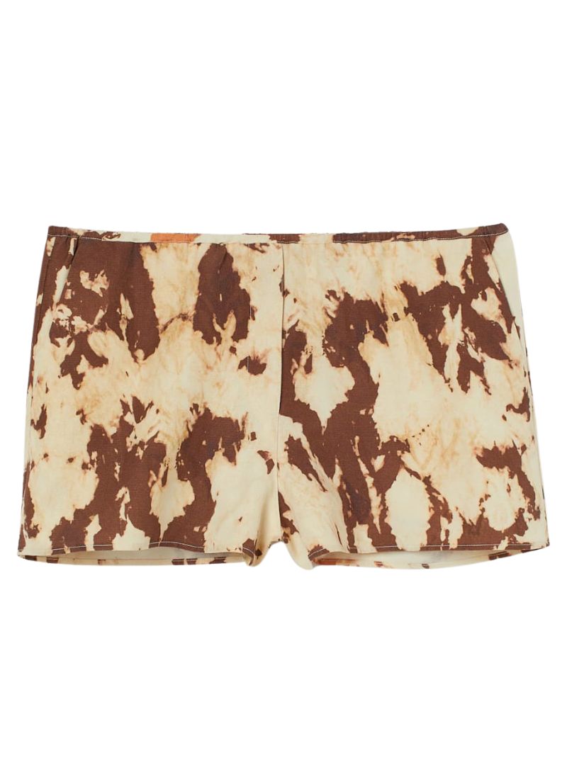 TIE DYE DETAILED MINI SHORTS