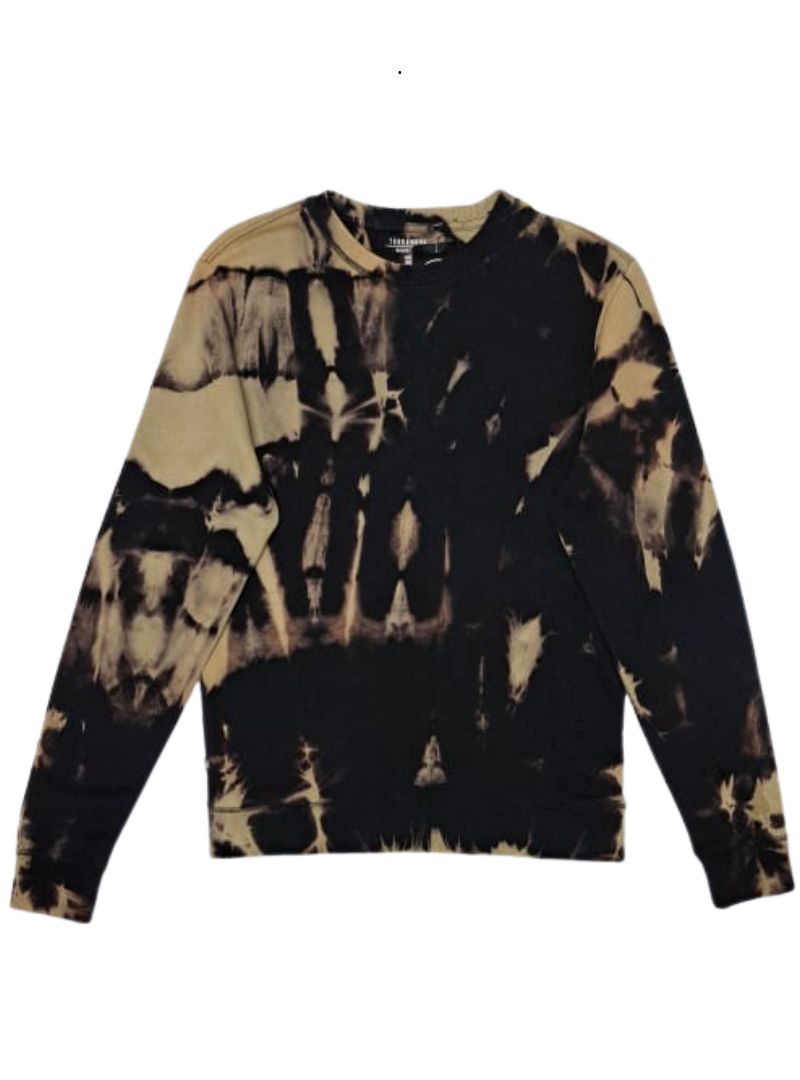 Terranova Mens Tie Dye Fleece Top - Brown