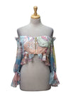 Vanessa Gounden Ladies Coral Formal Top - Blue/Pink/Yellow