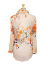 Ada Gatti Ladies Floral Pattern Chiffon Blouse - Peach/Orange/Purple