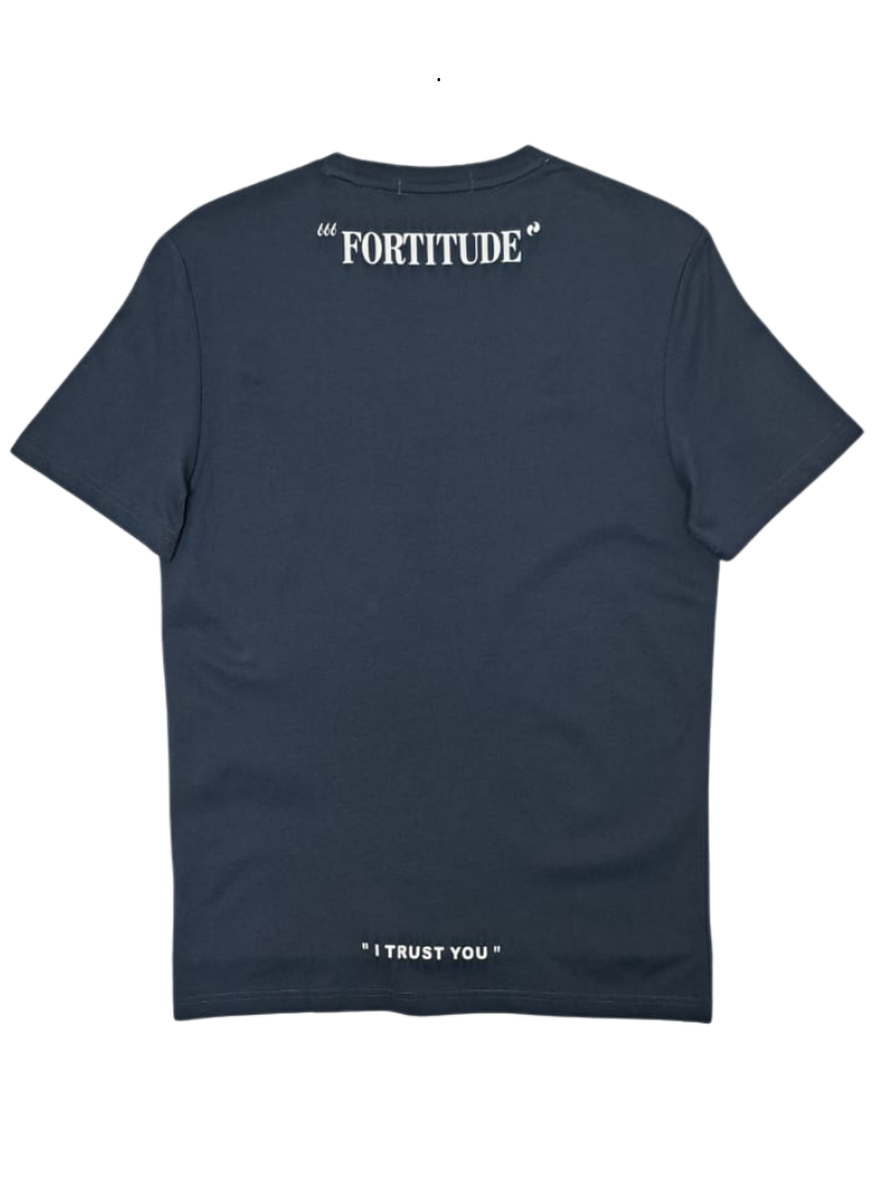International Brand #Cutlable Mens Printed Tee - Navy