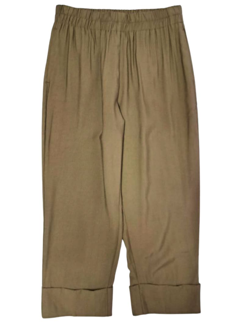 Lascana Ladies High Waist Casual Trouser - Olive Green