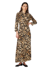 YAS Ladies Yassavanna Long Shirt Striped Dress - Leopard Print