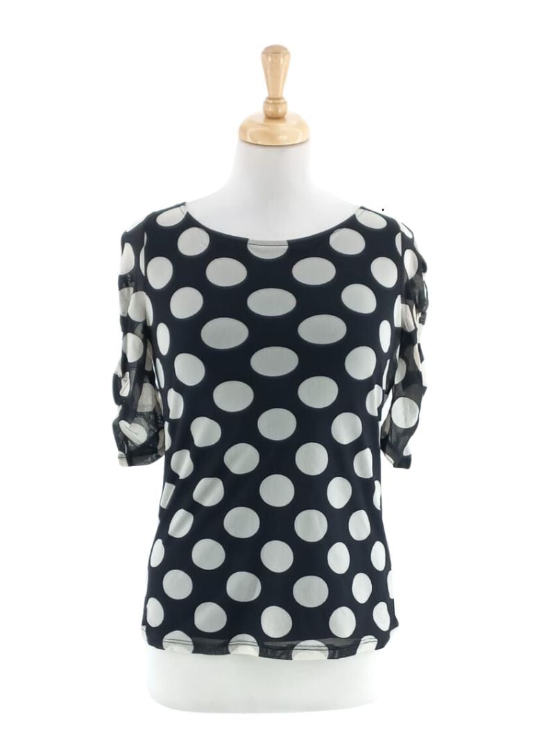 POLKA DOT PUFF SLEEVE BLOUSE