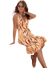 Lascana Ladies Printed Wrap Dress - Orange