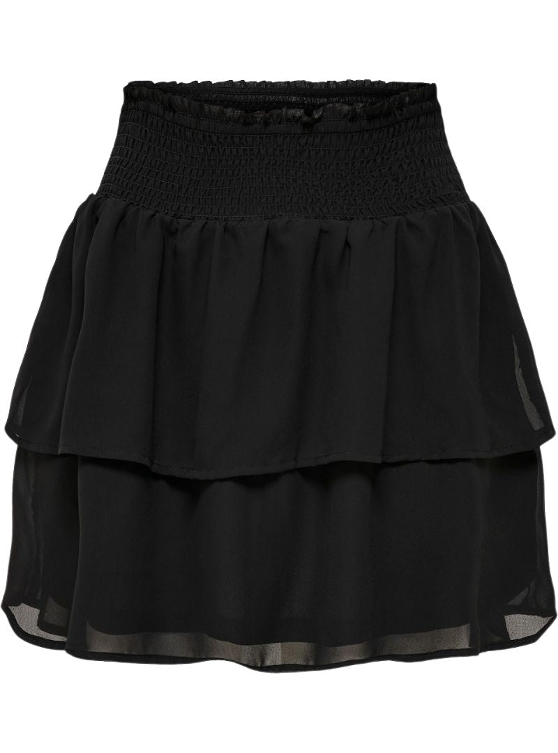 TIERED SHIRRED SKIRT