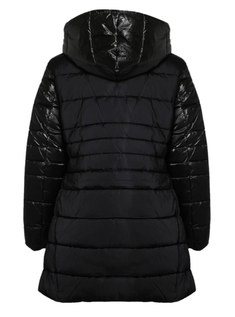 COMBO HOODED PUFFER JACKET
