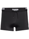 Puma Mens Swim Logo Trunk - Black/White