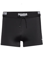 Puma Mens Swim Logo Trunk - Black/White