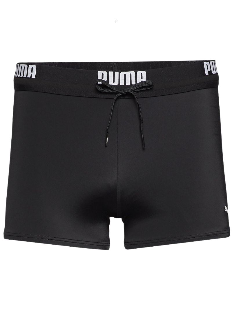 Puma Mens Swim Logo Trunk - Black/White