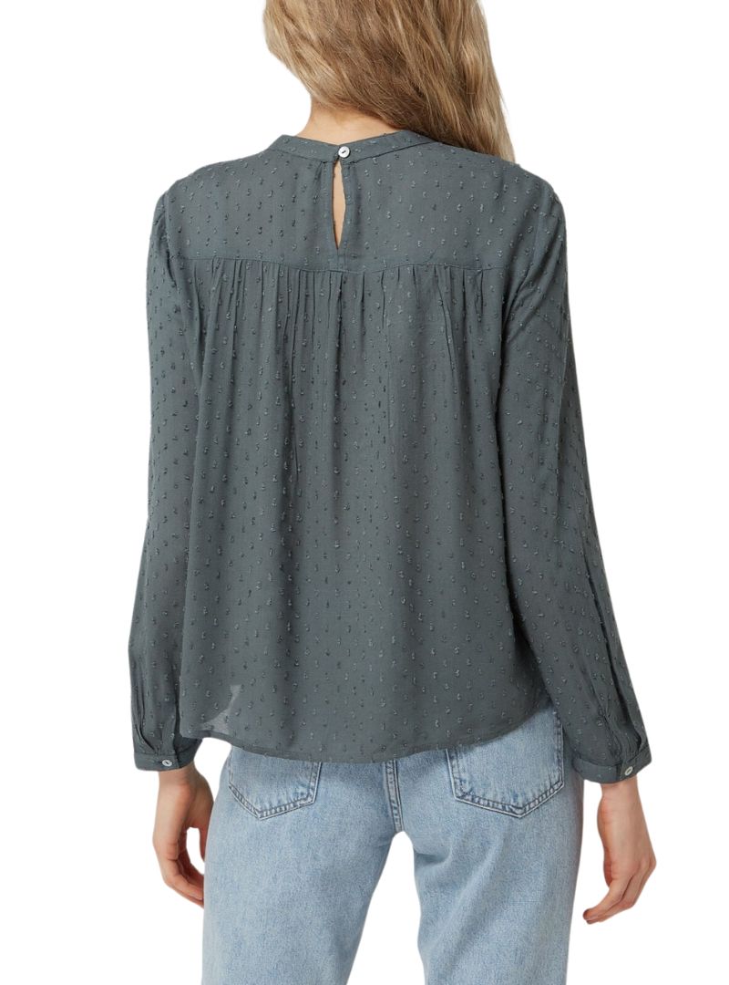 TEXTURED PATTERNED DETAILED BLOUSE