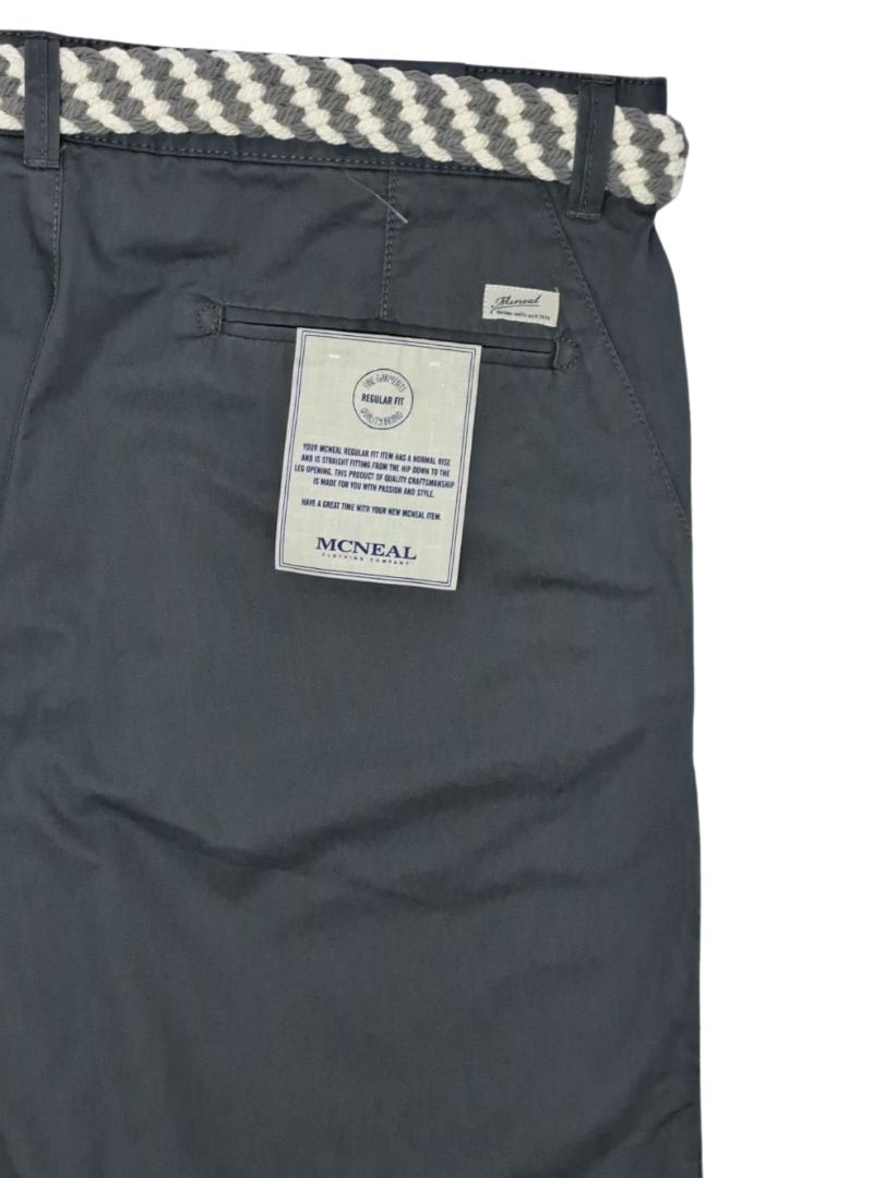 Mcneal Mens Formal Shorts With Belt - Grey
