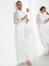 MARIE SCATTER SEQUIN CROP TOP WEDDING DRESS IVORY
