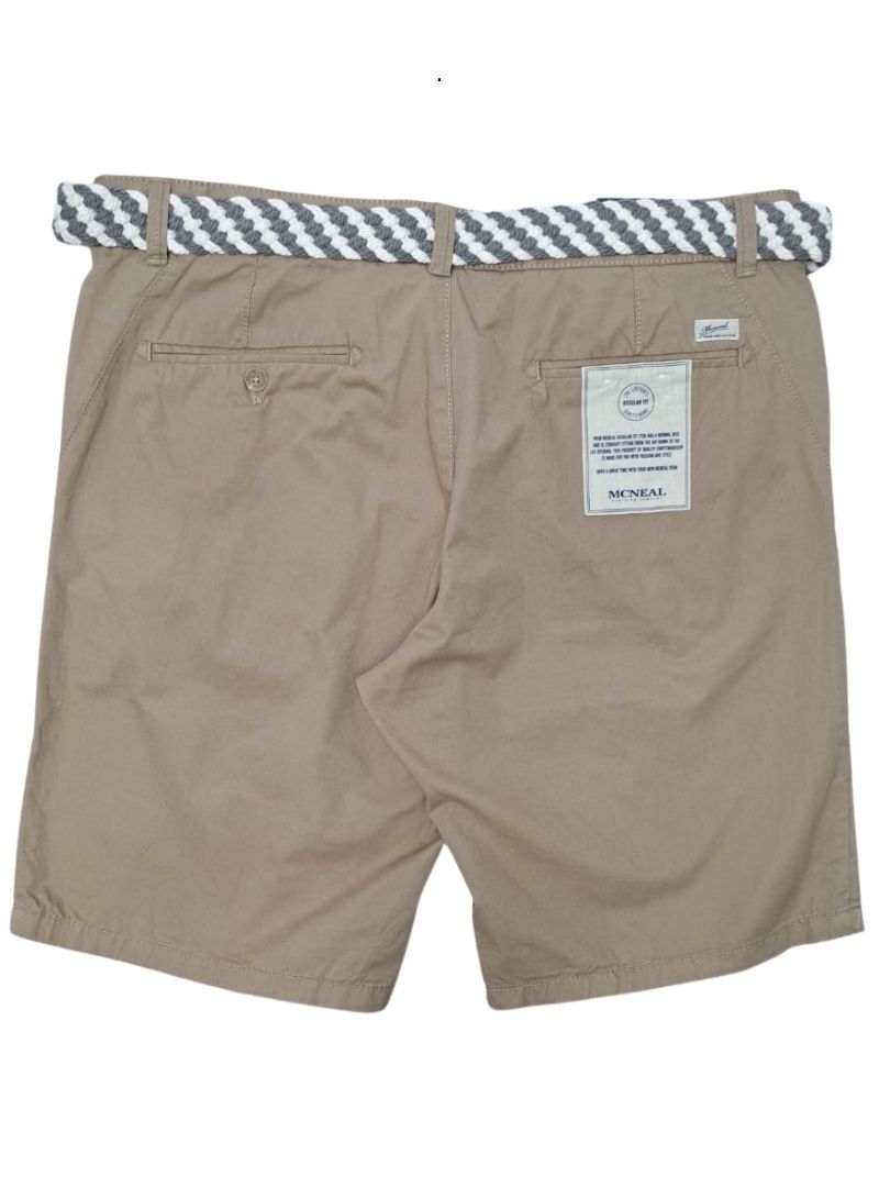 Mcneal Mens Formal Shorts With Belt - Beige