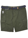 Mcneal Mens Cargo Shorts With Blet - Green