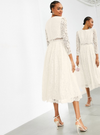 CROP TOP LACE MIDI WEDDING DRESS IVORY