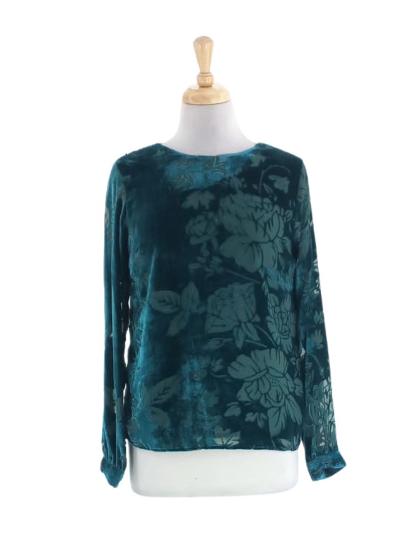 FLORAL VELVET BLOUSE